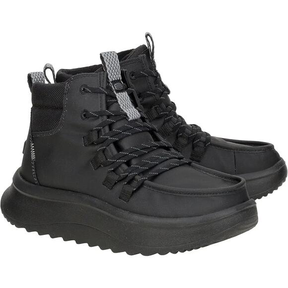 Hey Dude Womens Wendy Peak Apres Coated Twill Boots US 9 EU 40 Black NIB - Picture 1 of 13